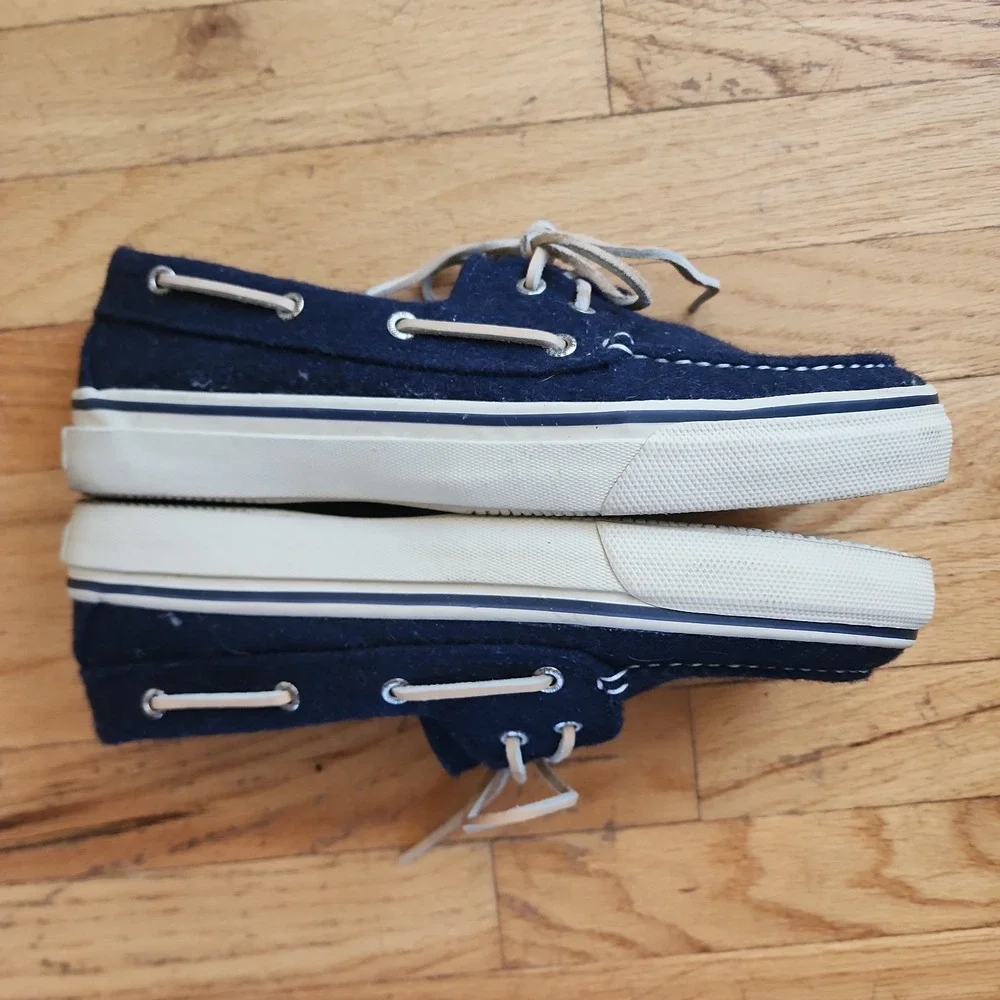 Sperry Top-Sider Bahama 2-Eye Wool Men's Boat Shoes Navy Blue 10.5 M 10281873